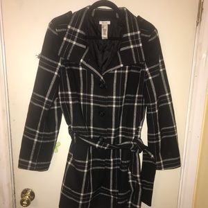 Black plaid coat